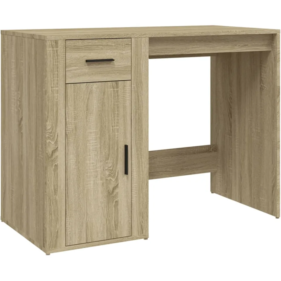 vidaXL Bureau 100x49x75 cm bewerkt hout sonoma eikenkleurig