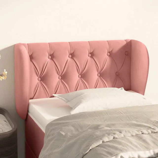vidaXL Hoofdbord met randen 83x23x78/88 cm fluweel roze