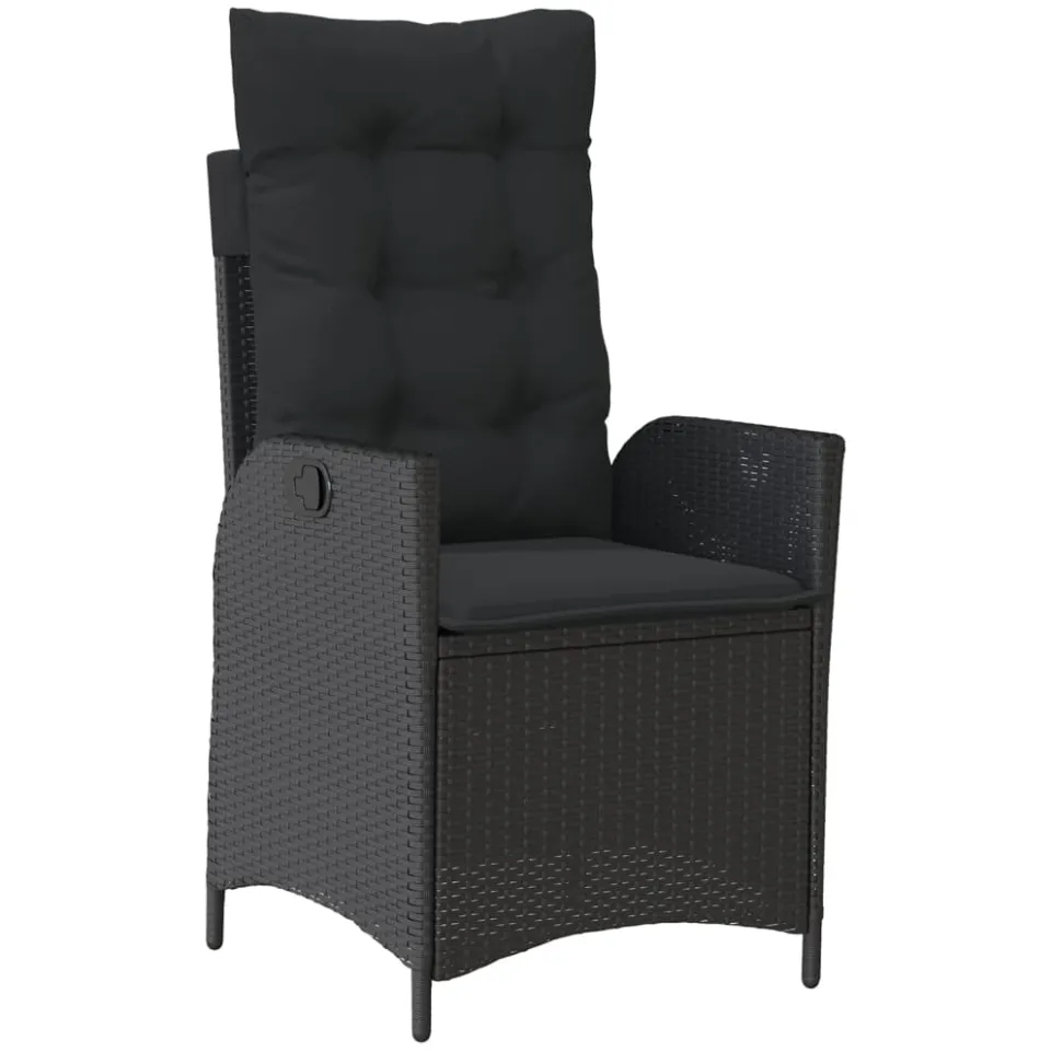 vidaXL 9-delige Tuinset poly rattan zwart