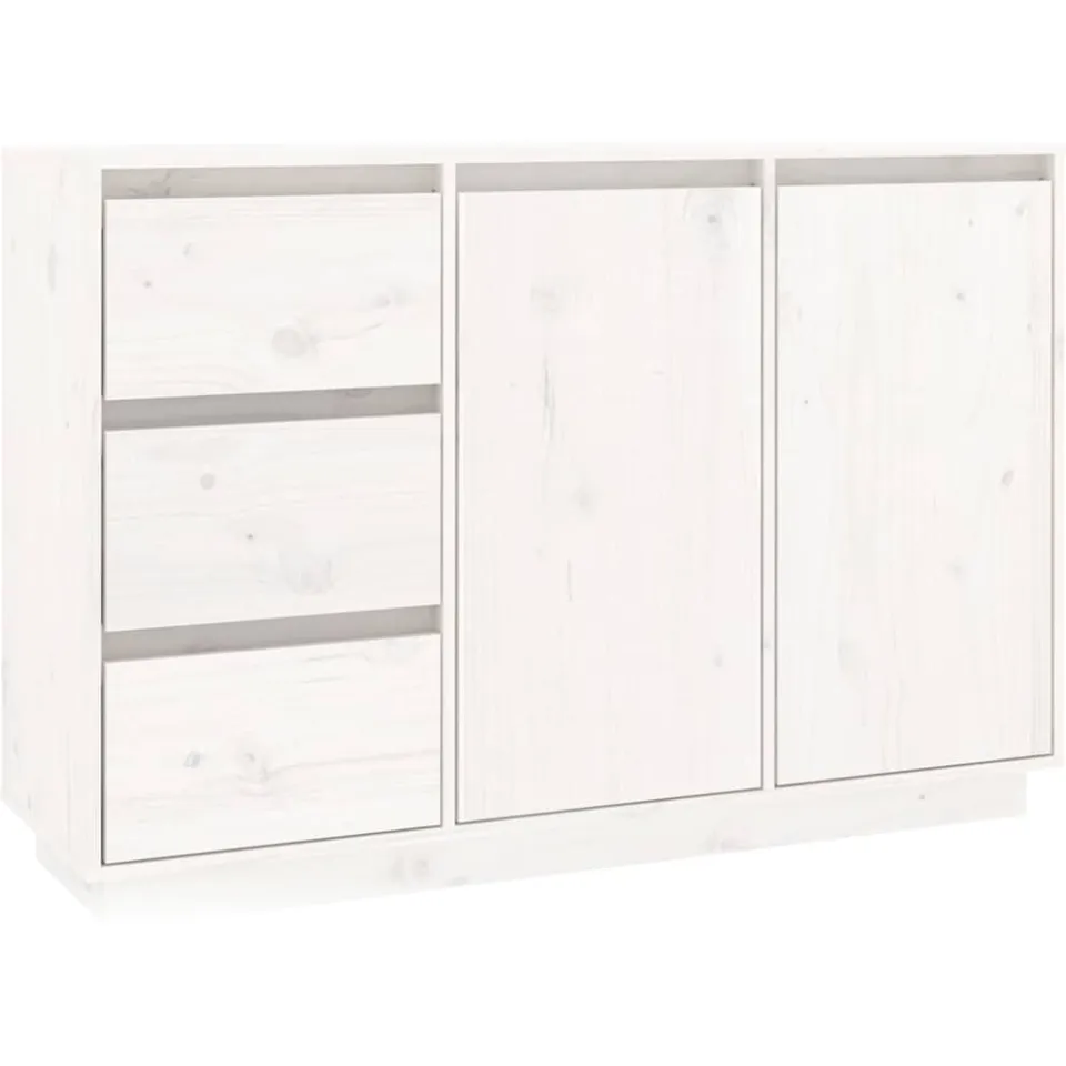 vidaXL Dressoir 111x34x75 cm massief grenenhout wit