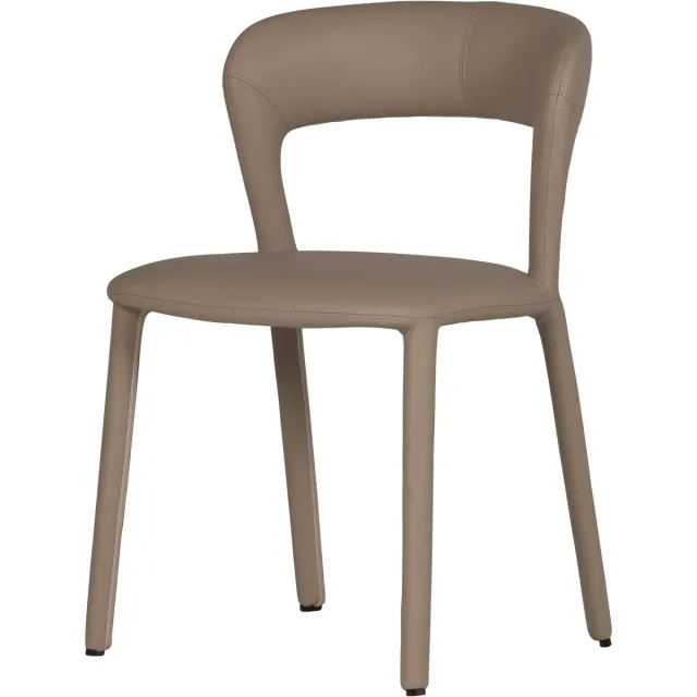 WOOOD Noble Eetkamerstoel - Leerlook - Zand - 76x51x56