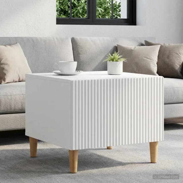vidaXL Salontafel met lade Wit 49 x 50 x 40 cm Bewerkt hout, foto 2