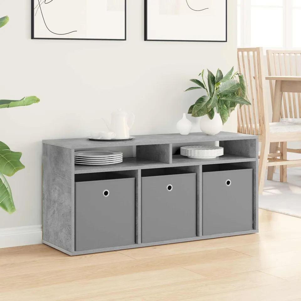 vidaXL Laagkast met lade Beton Grijs 102 x 32 x 48,5 cm, foto 4
