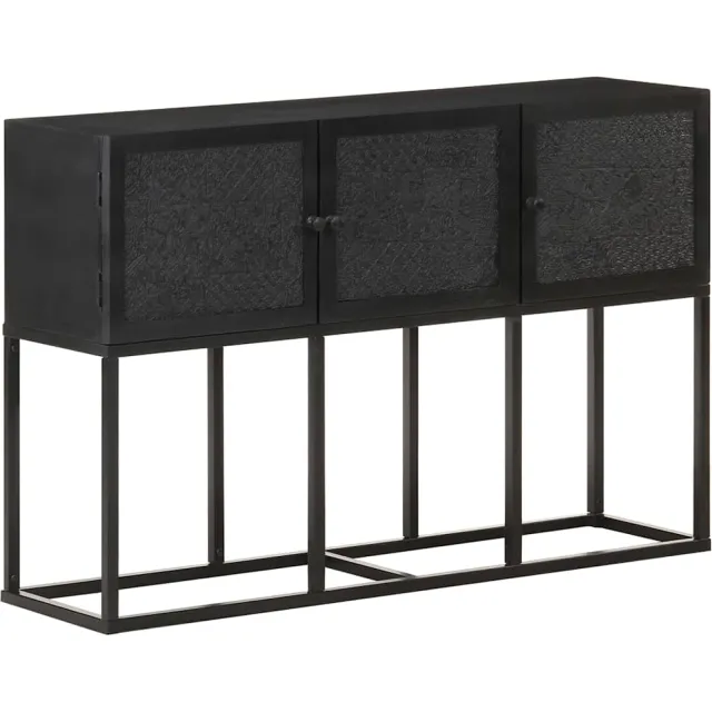 vidaXL Dressoir 115x30x76 cm massief mangohout Zwart