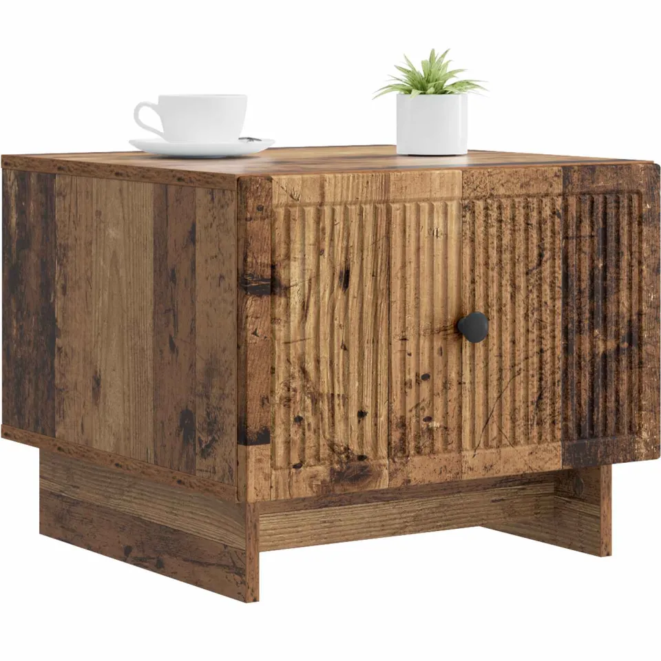 vidaXL Salontafel Oud hout 49 x 50 x 40 cm Bewerkt hout Bruin