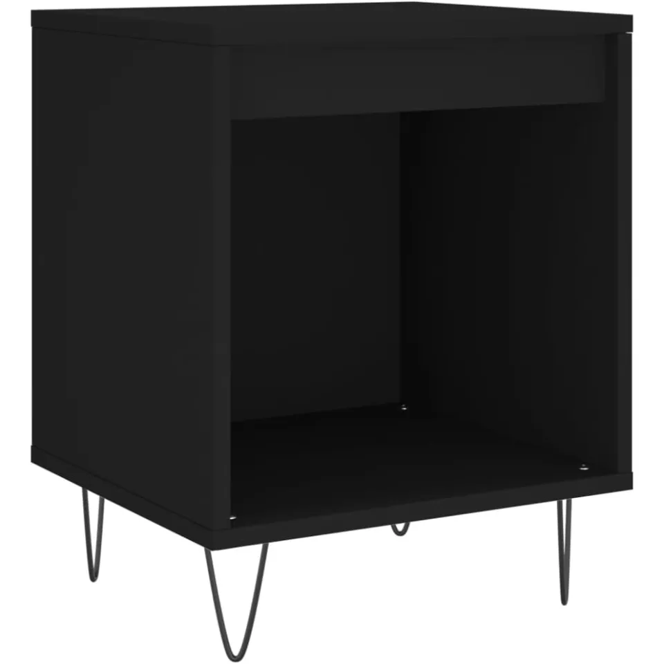 vidaXL Nachtkastjes 2 st 40x35x50 cm bewerkt hout zwart
