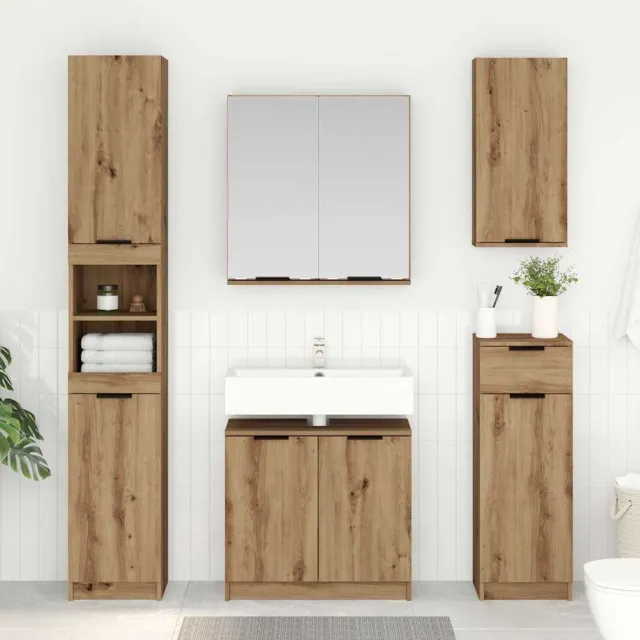 vidaXL Badkamerkastenset 2 st Artisan Eiken Bewerkt hout, foto 2