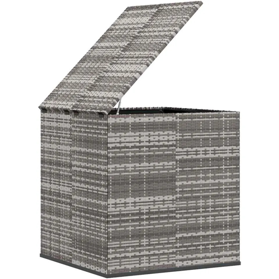 vidaXL Tuinbox 100x97,5x104 cm polyetheen rattan grijs, foto 3