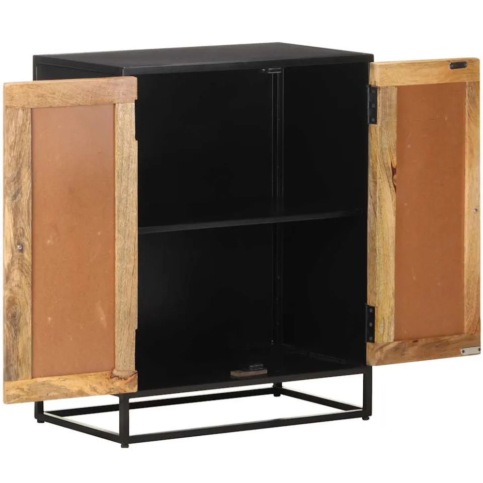 vidaXL Dressoir 60x35x75 cm ruw mangohout bruin, foto 3
