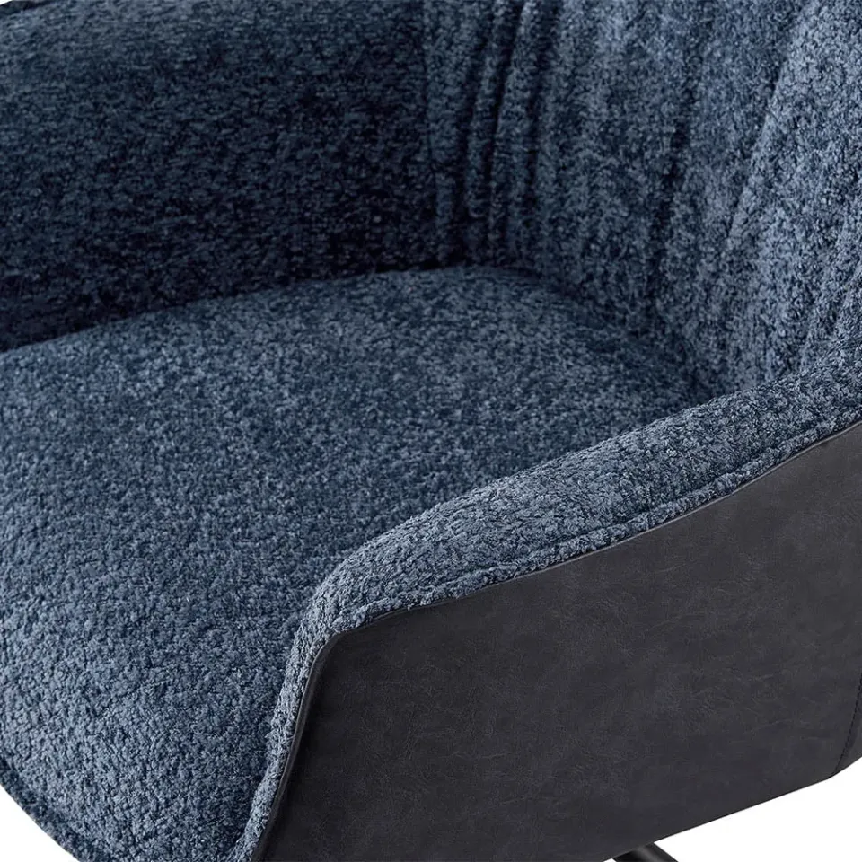 armstoel Jan bouclé blauw, foto 7