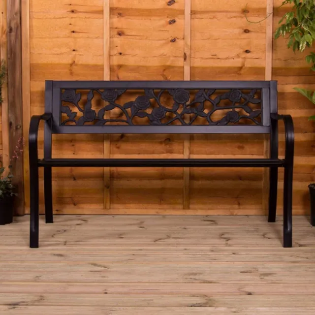 Thuys De Bank – Nam Ontwerp 3 Seater Het – Openluchtmeubilair Zitplaatsen Park Terras Seat toe Zwart