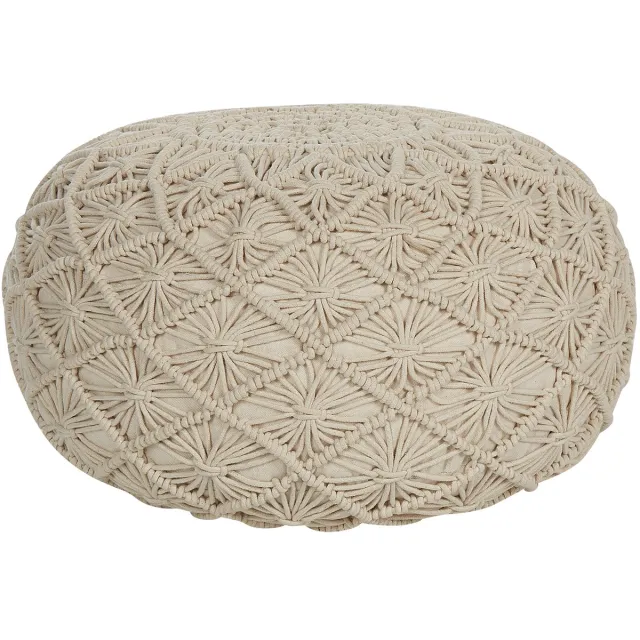 Beliani BERKANE - Poef - Beige - Katoen