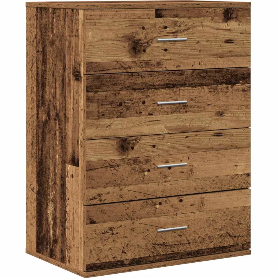 vidaXL Dressoir Oudhout 60 x 39 x 80 cm Bewerkt hout bruin, foto 3