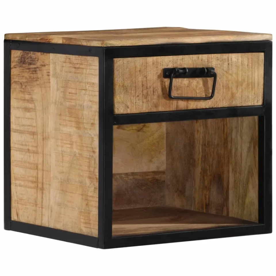 vidaXL Nachtkastje 40x35x40 cm massief mangohout bruin, foto 4