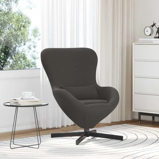 vidaXL Eivormige - stoel - Donkergrijs - 63 - x - 73 - x - 90 - cm - Stof
