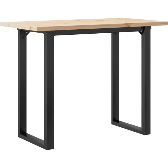 vidaXL Eettafel - O-frame - 100x50x75,5 - cm - massief - grenenhout - en - staal Bruin