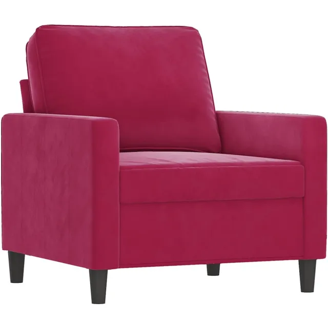 vidaXL Fauteuil - 60 - cm - fluweel - wijnrood