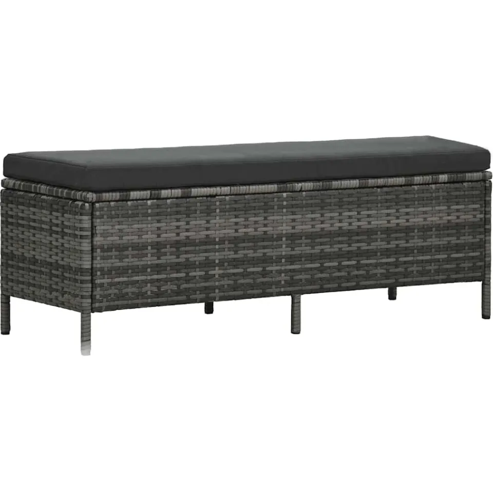 vidaXL 3-delige Loungeset met kussens poly rattan grijs, foto 4