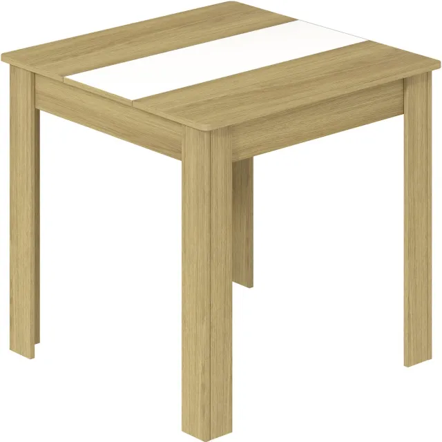 Vcm VCM Esstisch, Holzwerkstoff Küchentisch H. 75 x B. 80 x T. 80 cm, kompakter Speisetisch für Küche & Essbereich, Tisch Disalo Honig-Eiche / Weiß