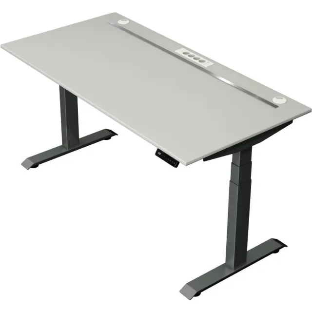 Kerkmann Zit sta bureau Move Boost 4 - 160x80cm - licht grijs-antraciet