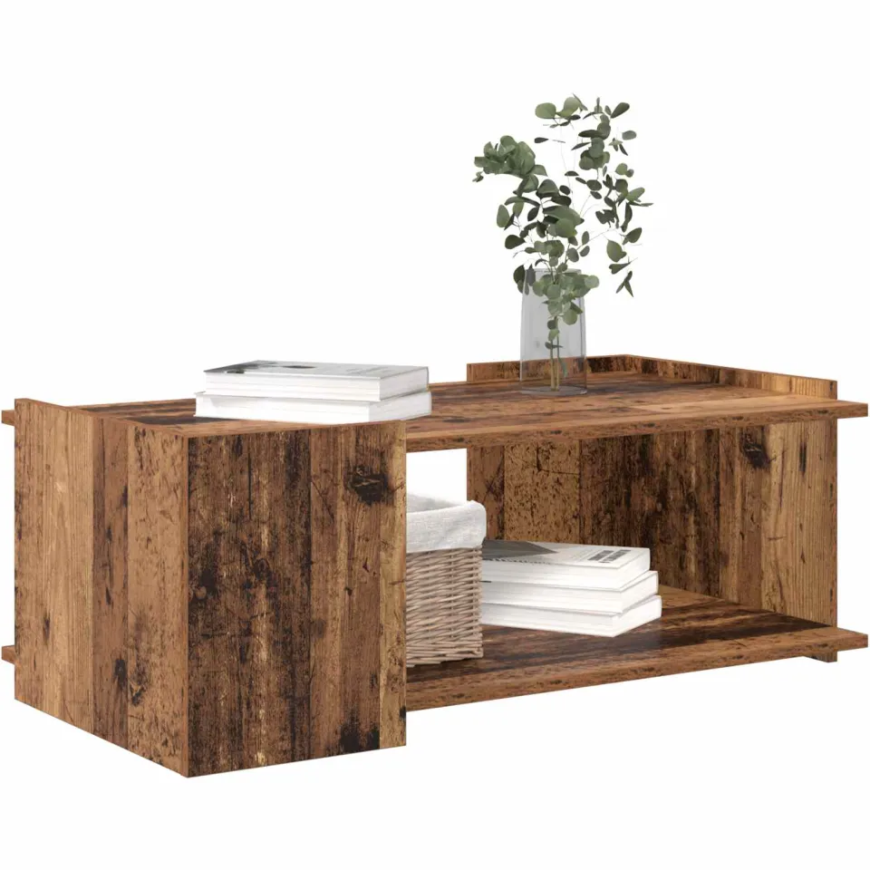vidaXL Salontafel Oud hout 90 x 50 x 33 cm Bewerkt hout Bruin
