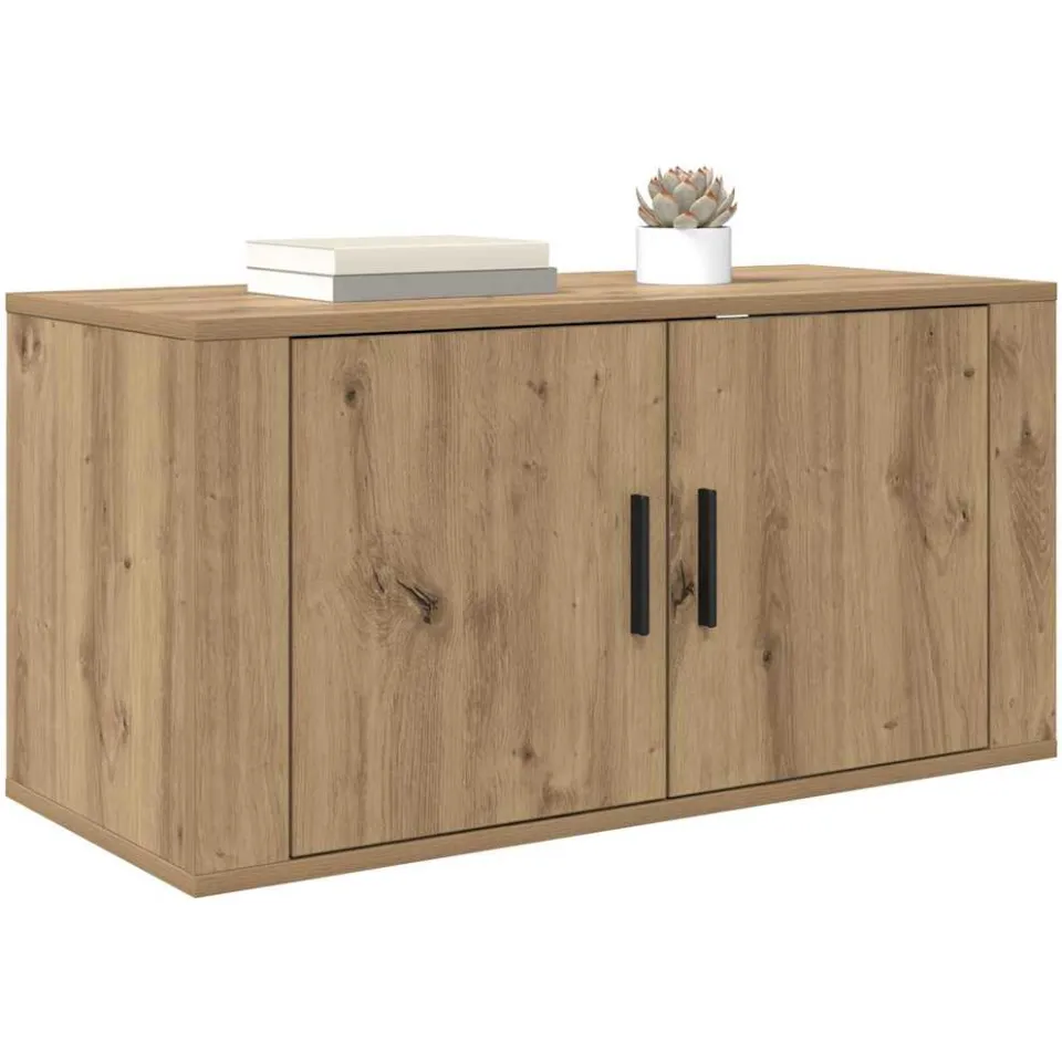 vidaXL Wandgemonteerde TV-kast 80 x 34.5 x 40 cm Bewerkt hout Bruin