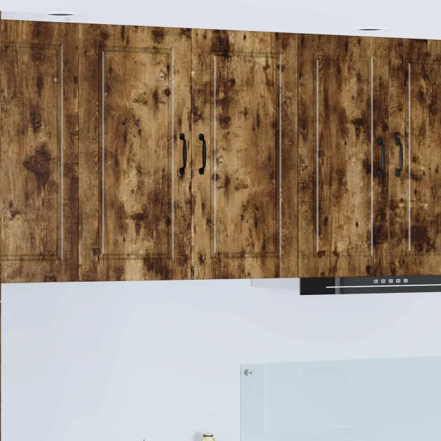vidaXL Wandkast PORTO Gerookt eiken 80 x 31 x 80 cm Bewerkt hout Bruin