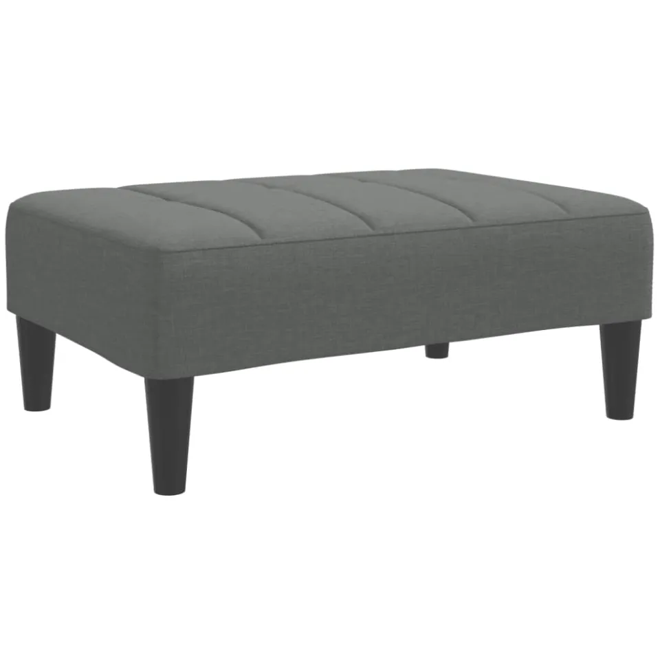 vidaXL Voetenbank 77x55x31 cm stof donkergrijs grijs