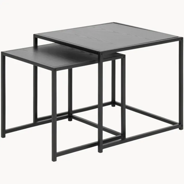 AC Design Bijzettafels Seaford, set van 2 Zwart