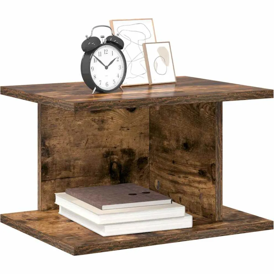 vidaXL Nachtkastje 2 st Gerookt eiken 40 x 30 x 25 cm Bewerkt hout Bruin