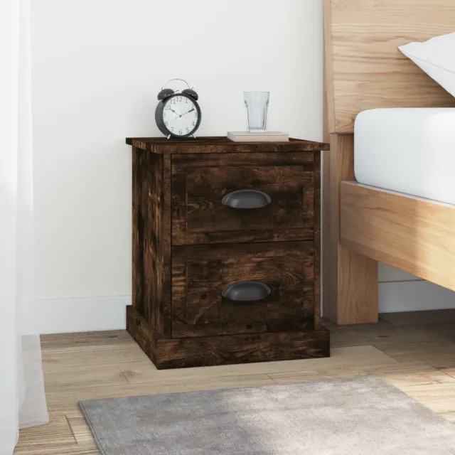 vidaXL Nachtkastje 39x39x47,5 cm bewerkt hout gerookt eiken, foto 2