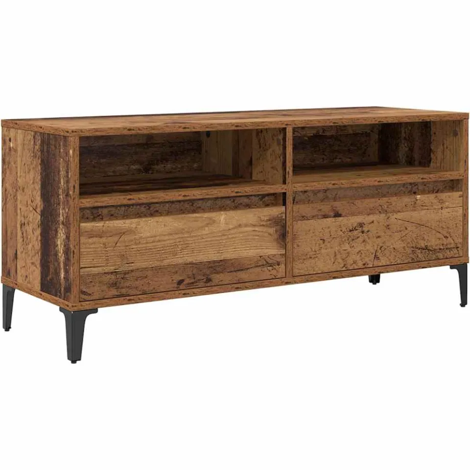 vidaXL TV-kast Oud Hout 100 x 34,5 x 44,5 cm Gemonteerd hout en ijzer bruin, foto 3