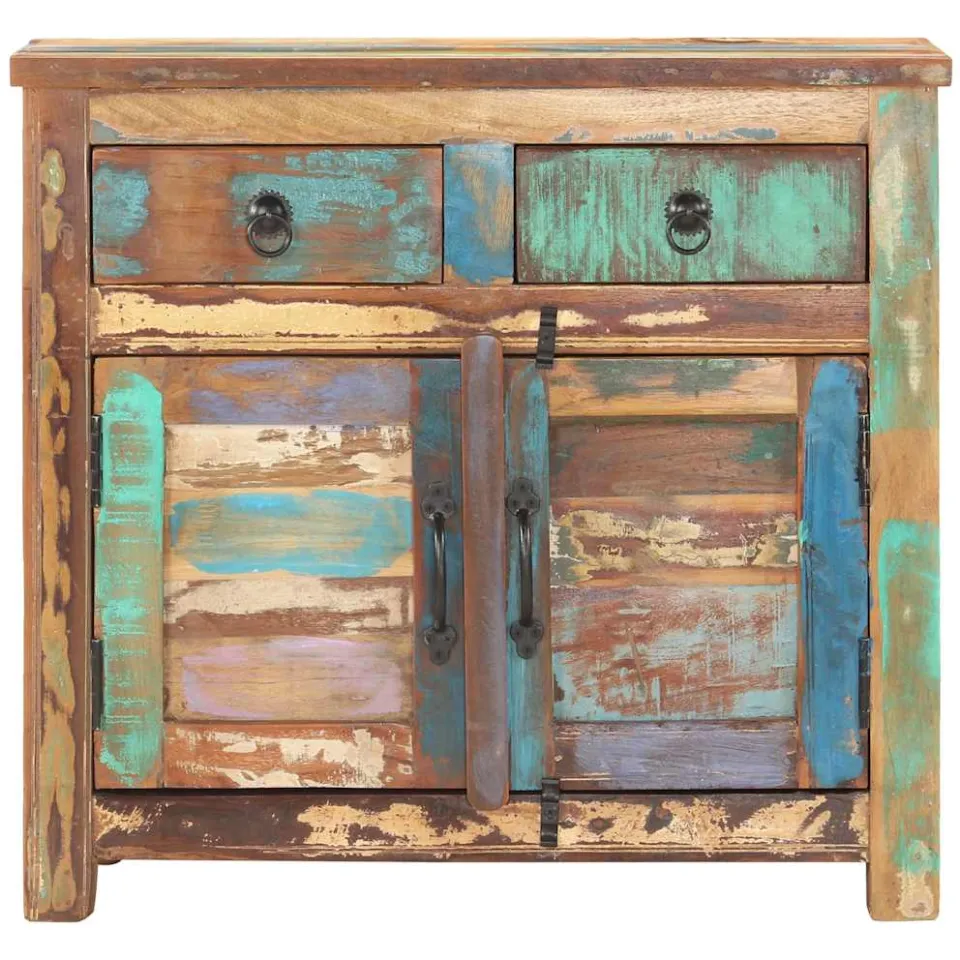vidaXL Dressoir 70x35x65 cm massief gerecycled hout meerkleurig, foto 3