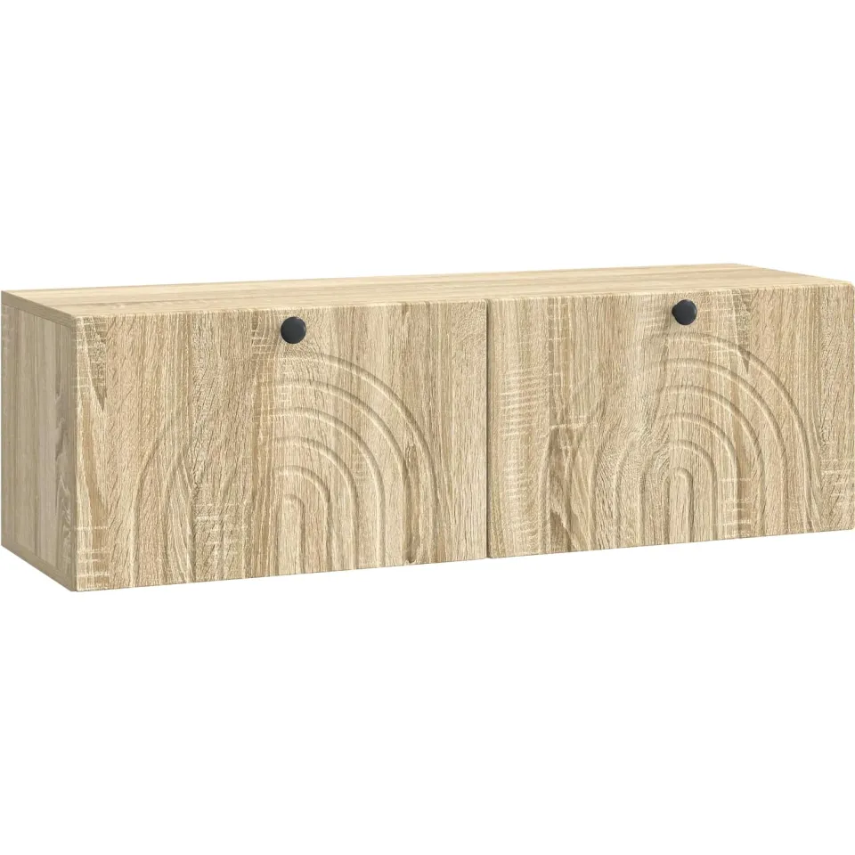 vidaXL Wandbeugel TV-kast Sonoma Eiken 98 x 31 x 30 cm Bewerkt hout Bruin