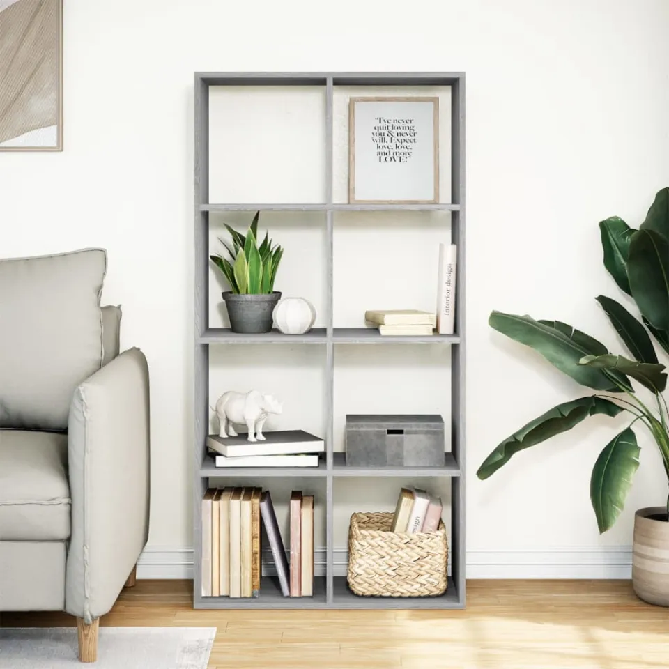 vidaXL Kamerscherm / boekenkast 69,5x29x137,5 cm hout grijs sonoma eik, foto 2