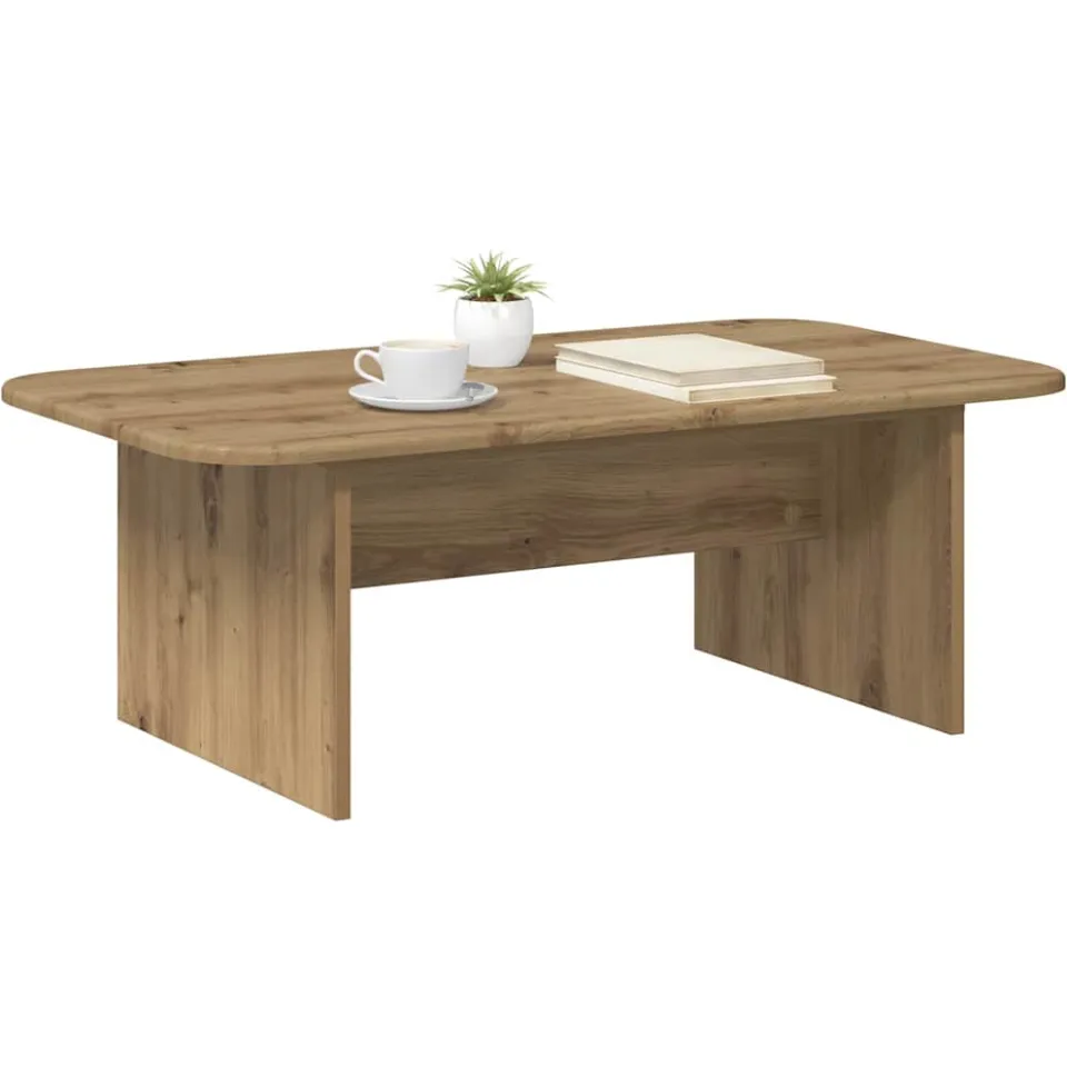 vidaXL Salontafel Artisan Eiken 93 x 53 x 33 cm Bewerkt hout