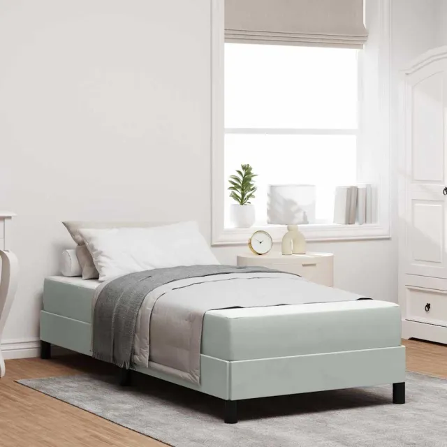 vidaXL Boxspringbed met matras Lichtgrijs 100 x 200 cm Stof