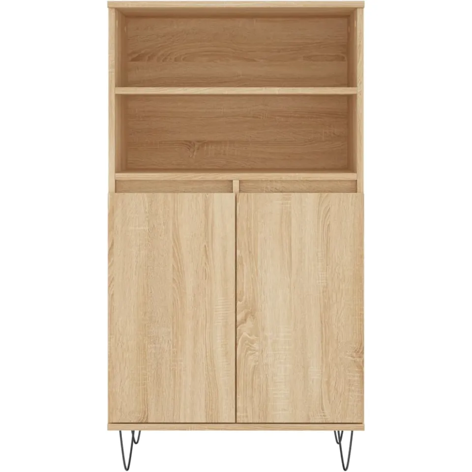 vidaXL Hoge kast 60x36x110 cm bewerkt hout sonoma eikenkleurig, foto 4