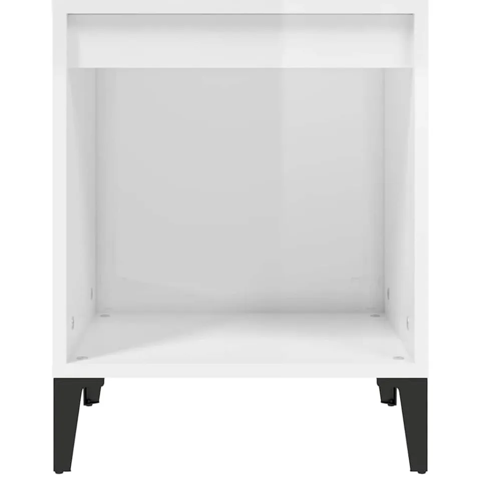vidaXL Nachtkastje 40x35x50 cm hoogglans wit
