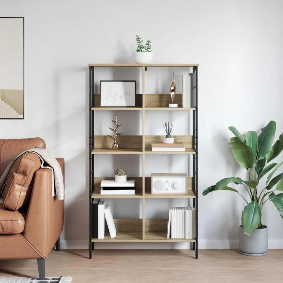 vidaXL Boekenkast 8-laags 82 x 32 x 144,5 cm Bewerkt hout Sonoma Eiken, foto 3
