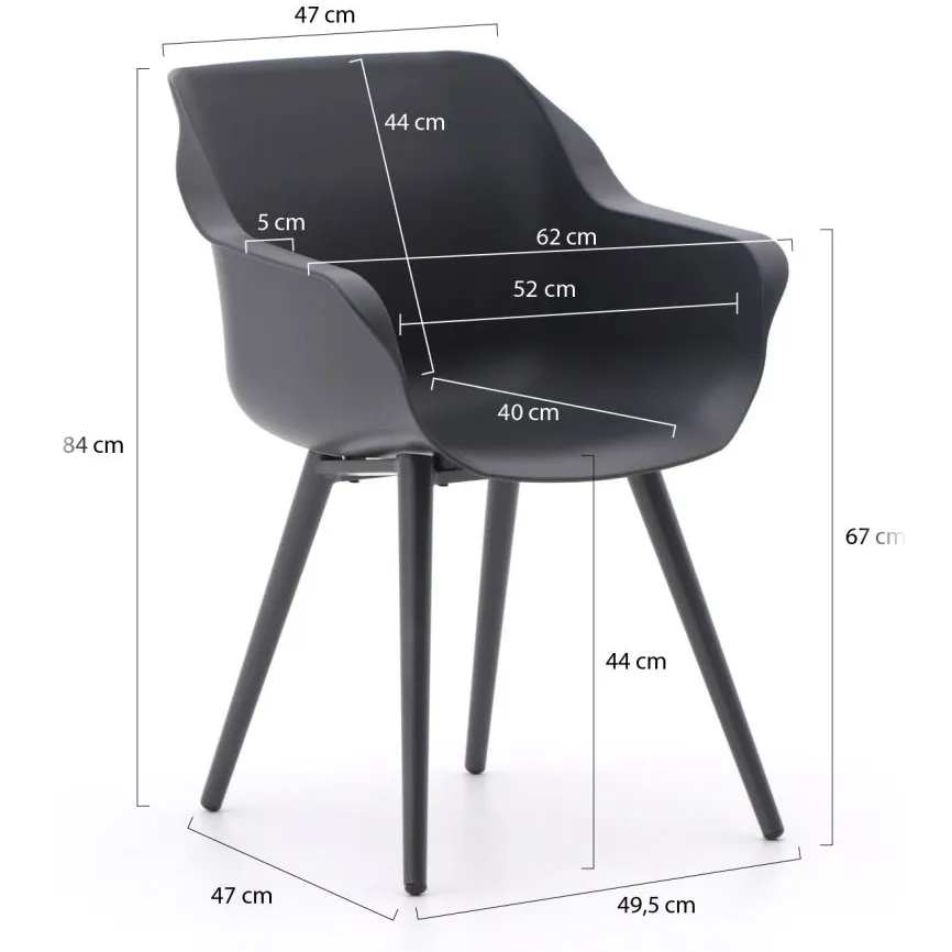 Hartman tuinmeubelen Hartman Sophie Studio/ROUGH-S 90cm dining tuinset 5-delig Bruin