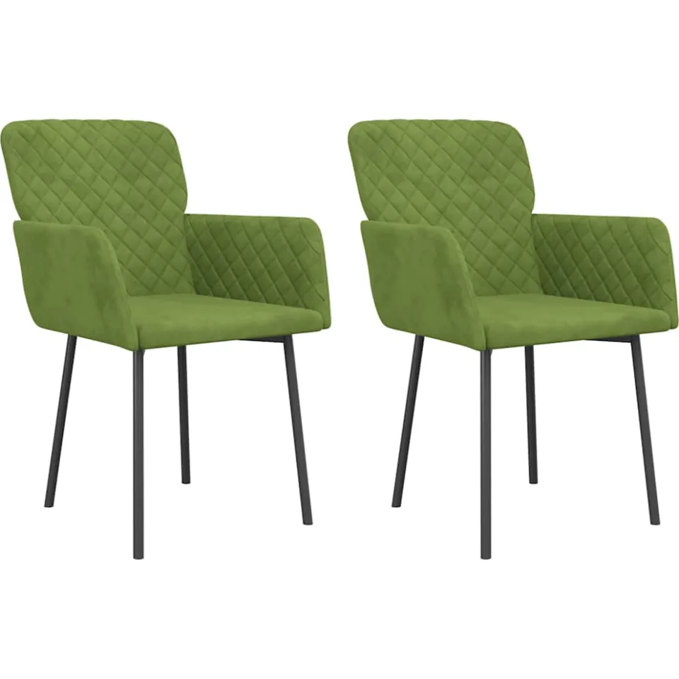 vidaXL Eetkamerstoelen 2 st fluweel lichtgroen