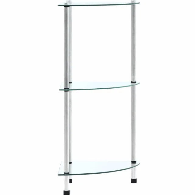 vidaXL Kastje 3-laags 30x30x67 cm gehard glas transparant Transparent