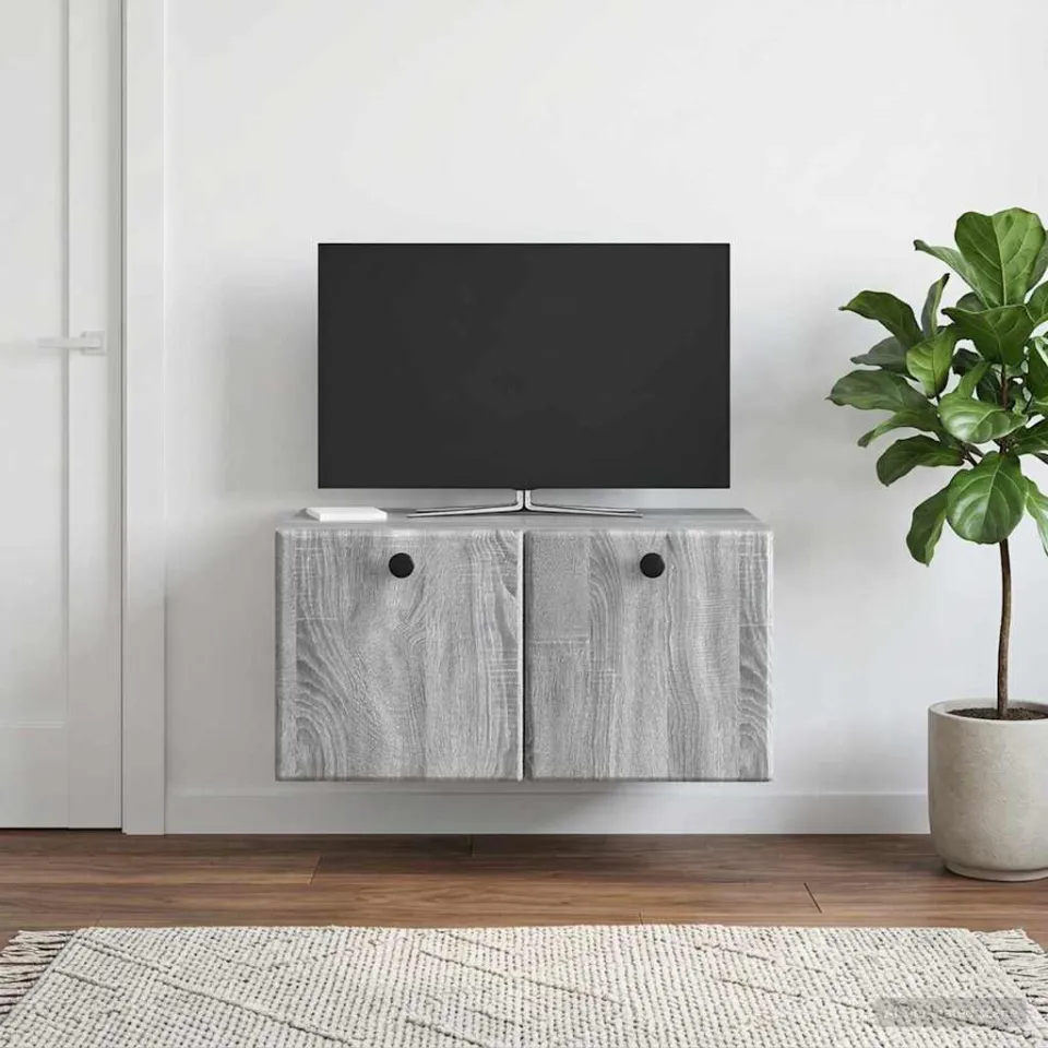 vidaXL Wandbeugel TV-kast 59,5 x 41 x 30 cm Grijs Sonoma Bewerkt hout, foto 4