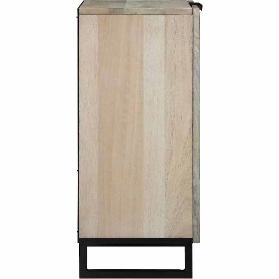 vidaXL Dressoir Wit 60 x 33 x 75 cm Massief Mango Hout, foto 4