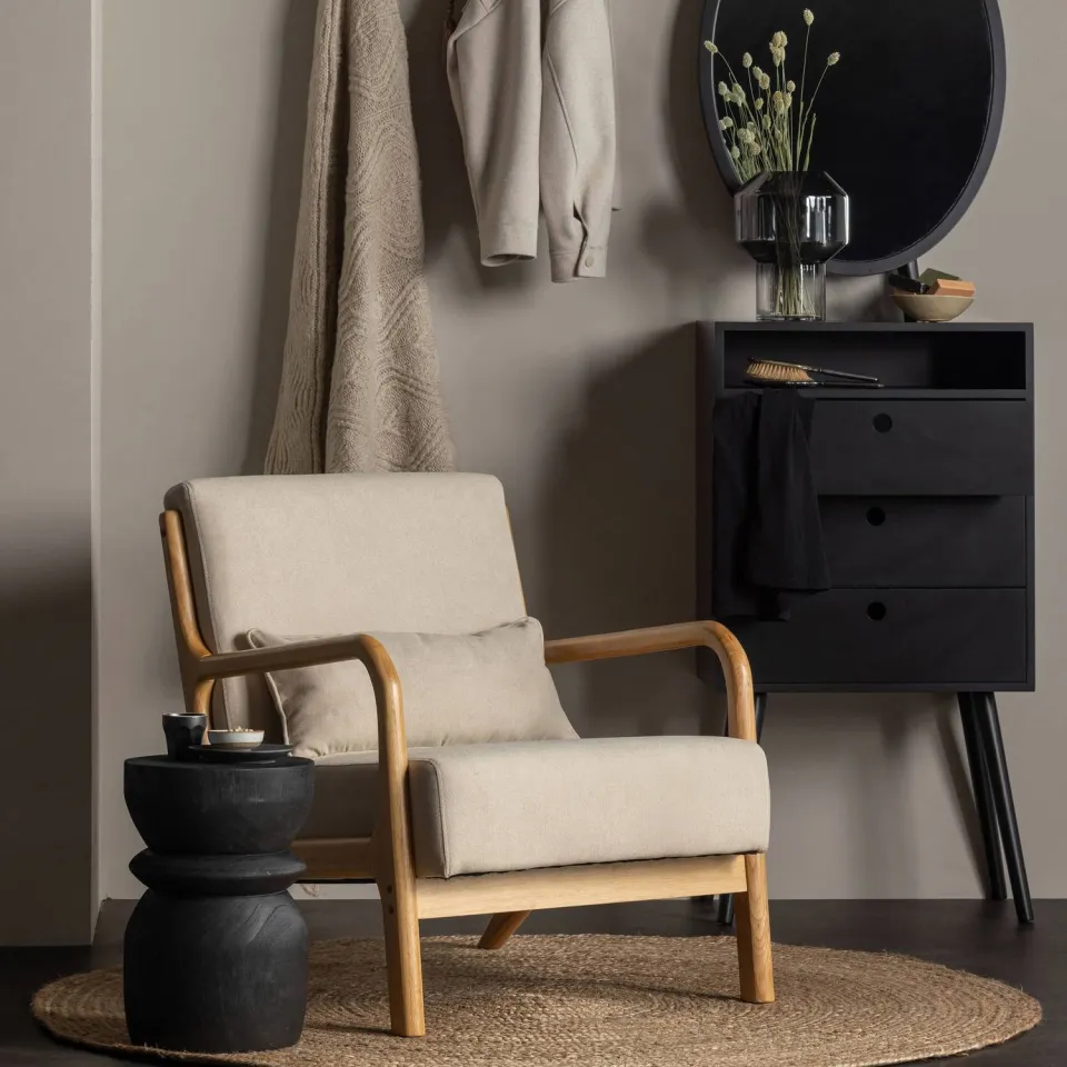 WOOOD Mark Fauteuil - Chenille - Zand - 75x67x82, foto 5