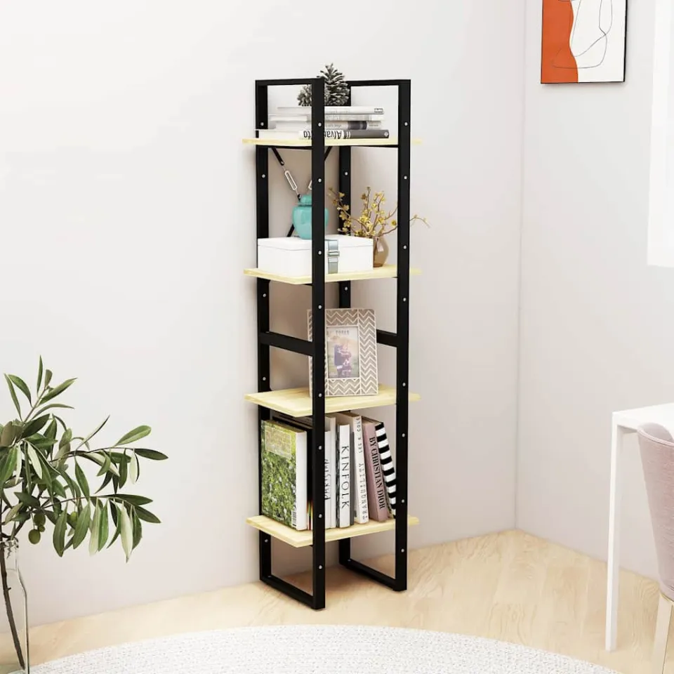 vidaXL Boekenkast met 4 schappen 40x30x140 cm massief grenenhout bruin, foto 3