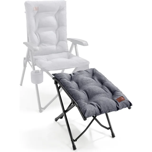 EVER ADWANCED EVER ADVANCED voetkruk voetsteun opvouwbaar klapkrukje met een hoogte van 47 cm opvouwbaar krukje gevoerd voetensteun voor fauteuil tuin- en balkonstoel grijs