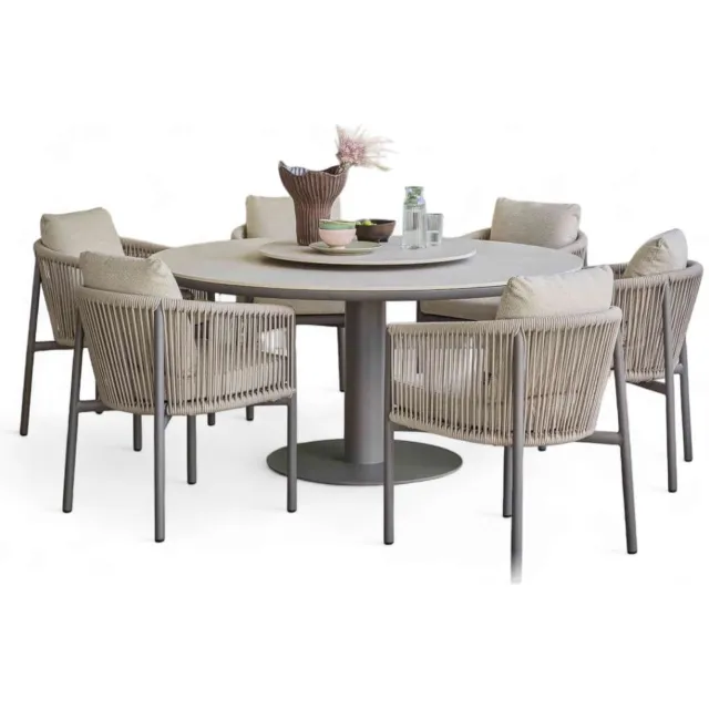 Apple Bee Bora Bora Tuinset 7-delig | Taupe | 6 Personen | Rope