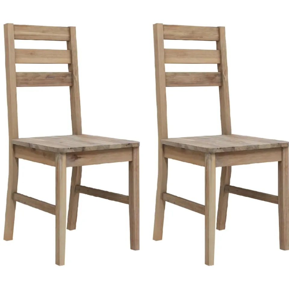 vidaXL Eetkamerstoelen 2 st massief acaciahout bruin, foto 3